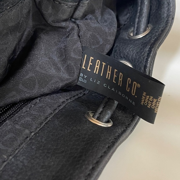 Leather Co by Liz Claiborne Black Backpack - Picture 3 of 9